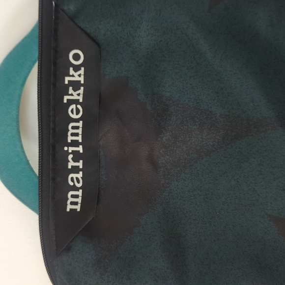 Marimekko Black and Teal Unikko Shoulder Bag NWT - Picture 2 of 6